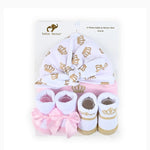 BF White & Pink 4 Pieces Caps & Socks Set CP5013F