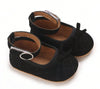 Black New Fashion Bow Princess Non-Slip Rubber Soft Sole Shoes SH7154A