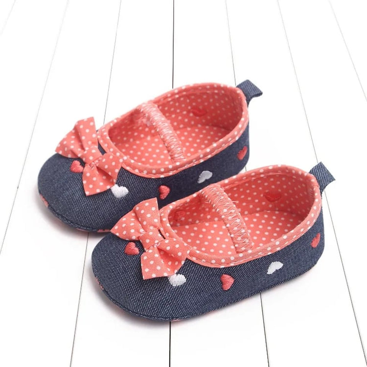 Pink Polka Dots Bow Soft Sole Booties BTS9003C