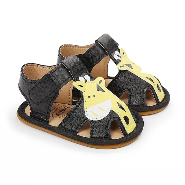 Baby Girls Black Summer Giraffe Sandals SDL7537A