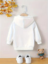 Cozy & Cute Hoodie with Cartoon Bear Print - Soft Polyester Blend, Long Sleeve, Machine Washable - Perfect for Fall/Winter, Oversized Hoodie HJ6209E