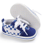 Blue & White Check Booties BTS9034B