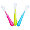 Pack of 2 Pink & Green Infant Baby Silicone Soft Food Feeding Spoons Set FS104B