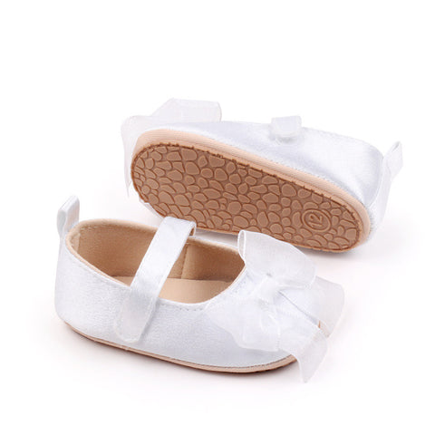 White Infant Baby Girls' Soft Sole Anti-Slip and Breathable Princess Shoes SH7109B