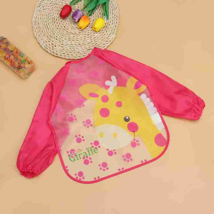 Pink Baby Feeding Waterproof Long Sleeve Bib BB2015