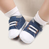 Blue & White High Ankle Booties BTS9043B