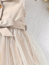 Baby Girls Fashion Casual Mesh Lapel Neck Sleeveless Mesh Dress FD6107H