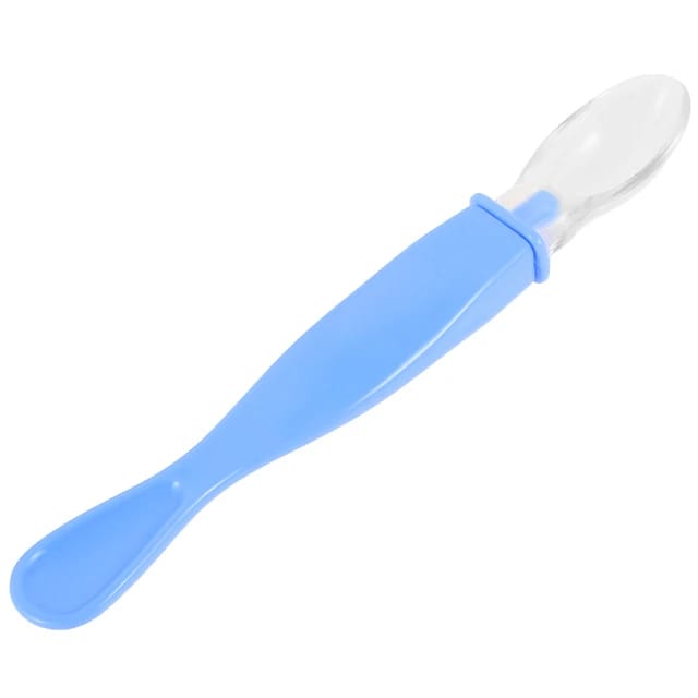 Blue Soft Silicone Spoon for 0-2 Years Old Baby Food Safe Feeding Spoons 2 Pc Set FS107A