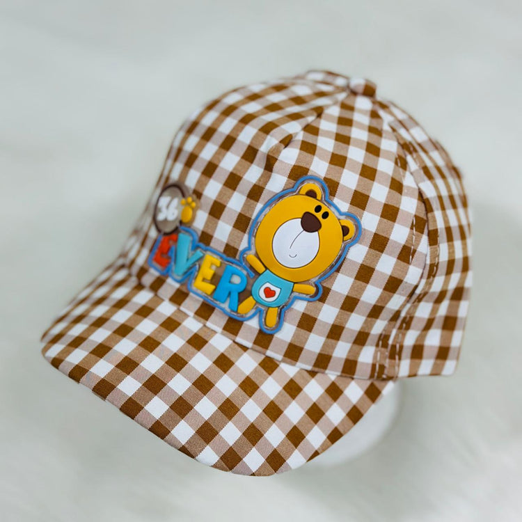 Children's Fashion Unisex Brown & White Cap CP5034D