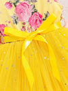 Charming Girls' Summer Dress with Ruffle Sleeves - Vibrant Floral Print & Star Sequins FD6110H