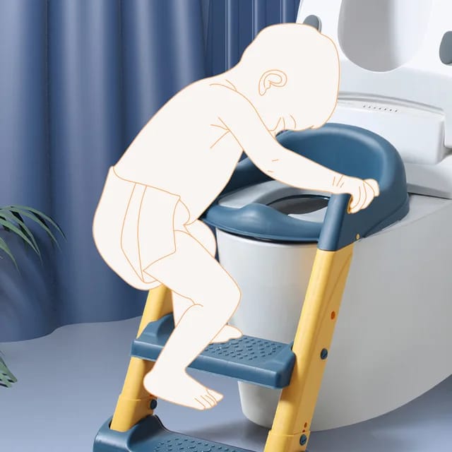 Blue Potty Training Seat Children Potties Folding Baby Potty Infant with Adjustable Step Stools Ladder Urinal Kids Seat BCP1026A