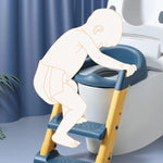 Blue Potty Training Seat Children Potties Folding Baby Potty Infant with Adjustable Step Stools Ladder Urinal Kids Seat BCP1026A