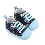 Blue Cartoon Print with Laces Booties BTS9021B