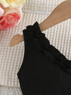 Girls' Off-Shoulder Floral Print Dress - Sleeveless, Polyester Blend, Perfect for Summer FD6091E