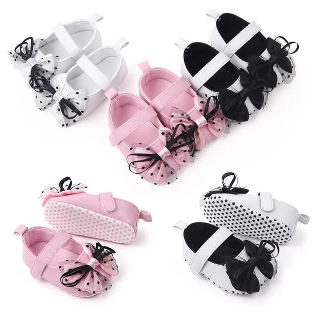 Pink Top Bow Soft Sole Booties BTS9009B