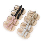 Black Glittering Sandals SDL7509B