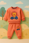 Orange Lion Design Baby sweatshirt & Trouser Set - Soft Fleece Stuff, Machine Washable - Perfect for Winter, Perfect for Outdoor TS6419O