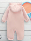 Adorable Pink Unicorn Baby Onesie - Soft, Comfortable Hooded Velvet Jumpsuit with Cartoon Design, Breathable Cotton Blend, Perfect for All Seasons & Casual Wear, Youngsters Clothe, for Outdoor BS6137D