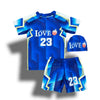 Navy + Royal Blue Shirt & Short Swimsuit 2 PCs Set with Cap SWM6154C