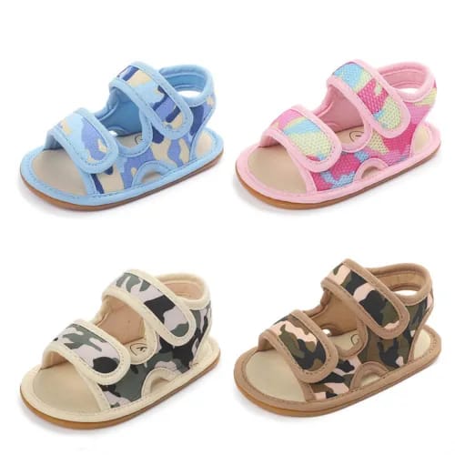 Pink & Yellow Camouflage Summer Cool Sandals SDL7534B