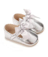 Silver Bow Soft Sole Booties BTS9115A