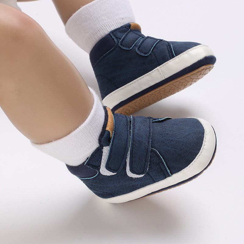 Navy Textured High Ankle Shoes SH7067C