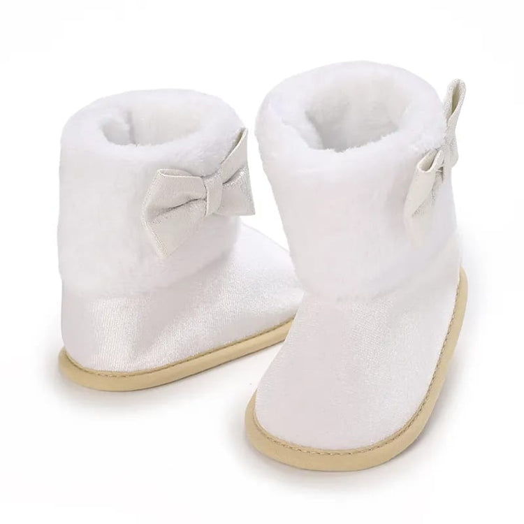 White Baby Girls High-top Warm Winter Shoes SH7126C