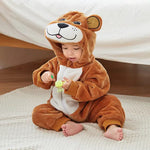 Brown Winter Baby Rompers Lion Jumpsuit  Body Suit BS6025