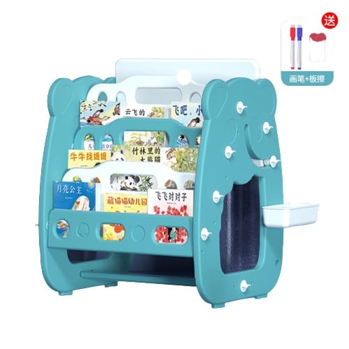 Blue 2in1 Children Plastic Multifunctional Magnetic Drawing Bookshelf and Drawing Sketch Board BCP1039A