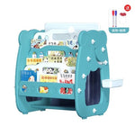 Blue 2in1 Children Plastic Multifunctional Magnetic Drawing Bookshelf and Drawing Sketch Board BCP1039A