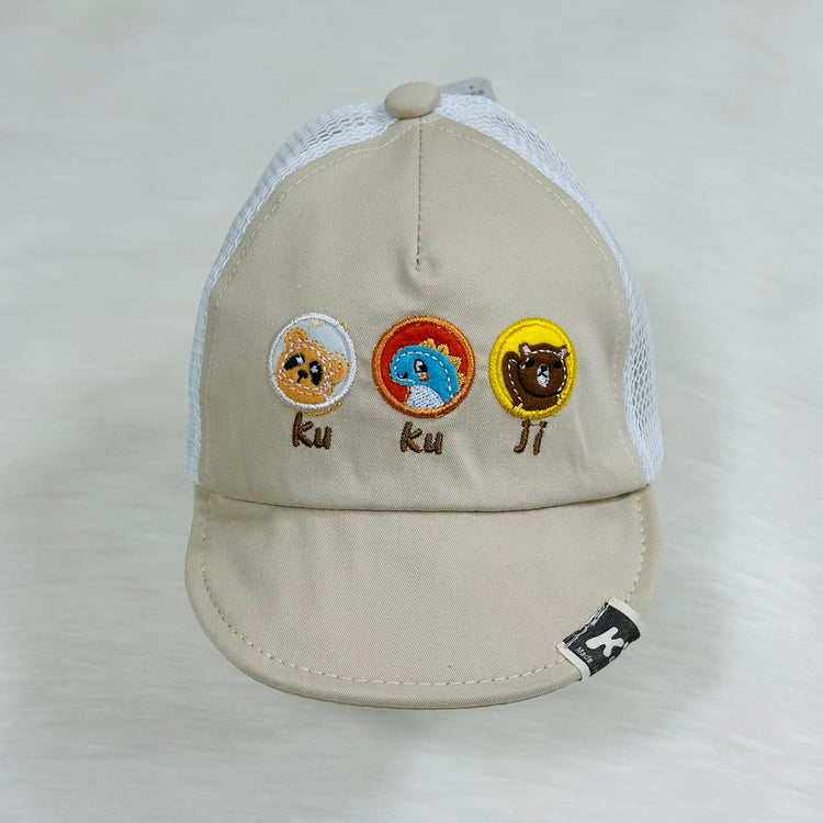 Children's Fashion White & Cream Color Cap CP5035E