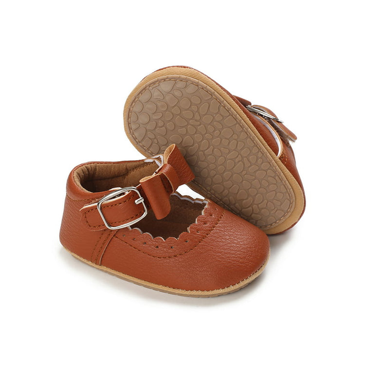 Baby Girls Brown Bow Buckle Comfortable Shoes SH7098C