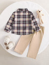 Autumn Casual Striped Plaid Shirt with Cuff Links And Chest Pocket for Outdoor SD6434A