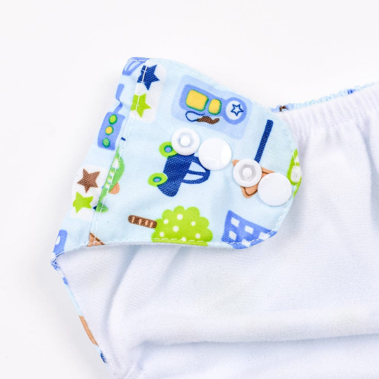 Sky Blue Printed Reusable Baby Infant Nappy Cloth Diaper BCP1017E