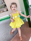 Girls' Summer Cool Fashion 3D Flower Strap Shorts Set, Perfect for Outdoor FD6126C