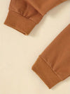 Harvest Season Thanksgiving Pumpkin Full Body Print Sweatshirt Plus Boys Solid Color Pocket Trousers Bag Two Piece Set TS6147E