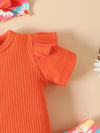 3pcs set for newborn baby girls, summer short-sleeved triangle halter dress, trumpet pants with hairband, half-open placket, button, round neck, flying sleeves BS6098G