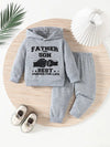 2pcs Boys' Spring/Autumn Fashion Simple Sport Letter Pattern Hoodie and Long Pants Set, Perfect for Outdoor TS6038E
