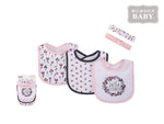 HB Pink & White Bibs & Headbands 5pcs Set BB2008