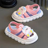Girls' Pink Summer Sandals | Cartoon Pattern, Fastener, Low Top, PVC Material SDL7581A