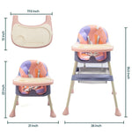 Pink Convertible Baby High Chair with Removable Tray & Adjustable Legs BCP1014B