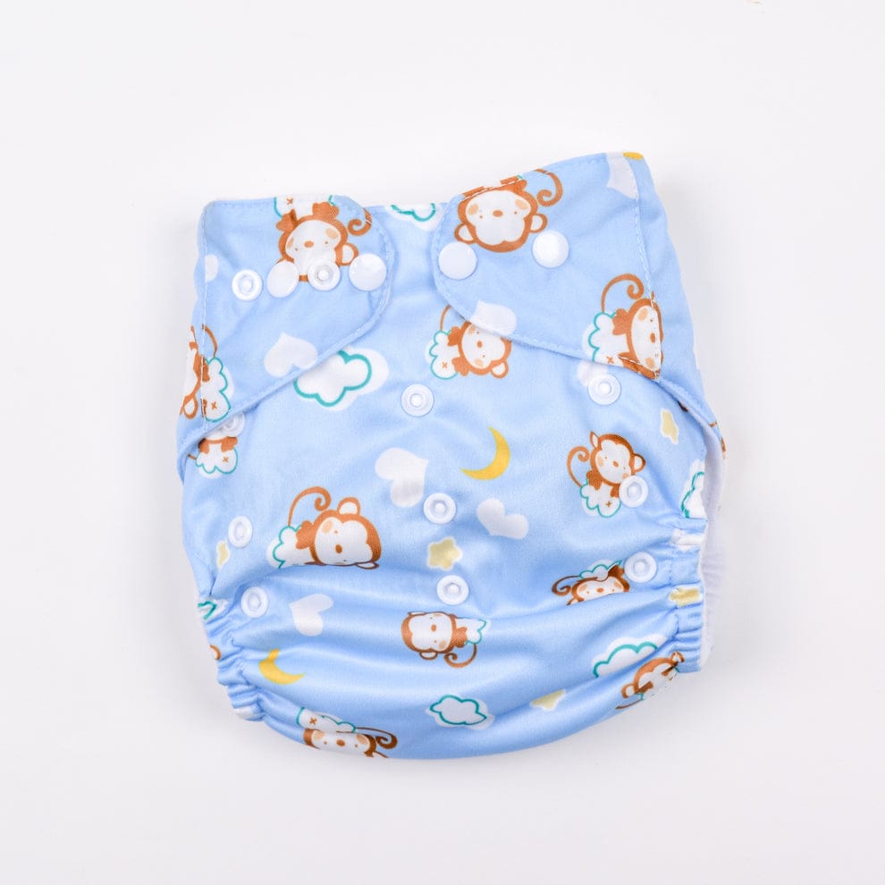 Blue Monkey Reusable Baby Infant Nappy Cloth Diaper BCP1017B