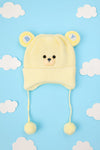 Light Yellow Baby Bear Face Fashion Knitted Warm Winter Wool Cap (1 Years -5 Years) CP5102C