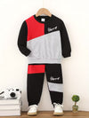 Happy Black & Red Design Baby Hoodie & Trouser Set - Soft Fleece Stuff, Machine Washable - Perfect for Winter, Perfect for Outdoor TS6419N