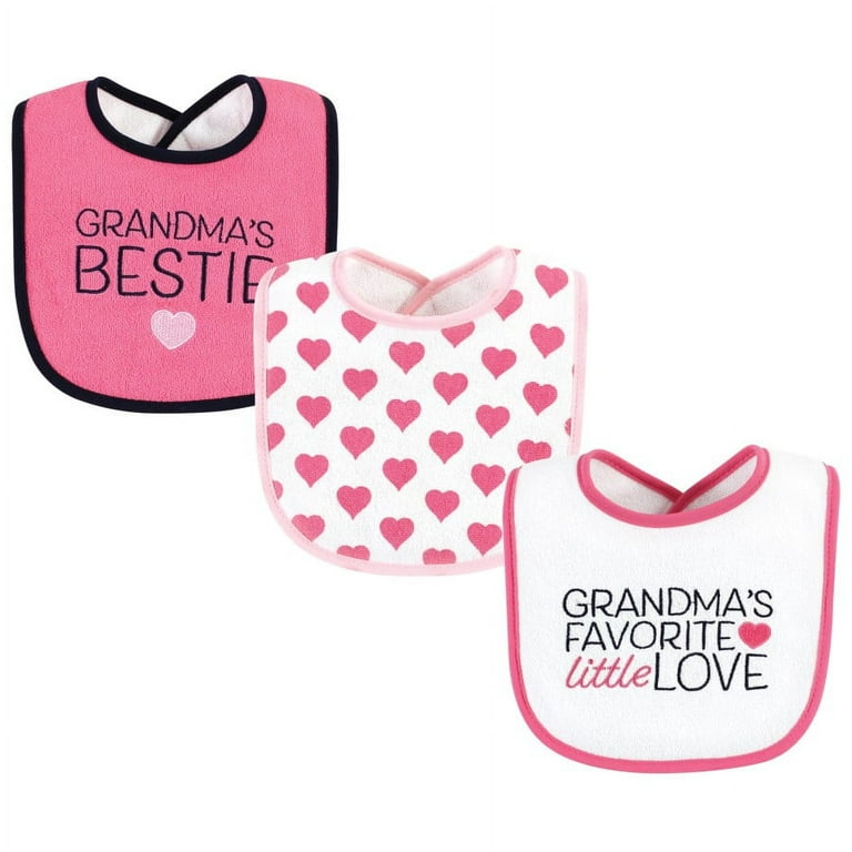 HD 3 Pieces Pink & White Bibs Set BB2016C