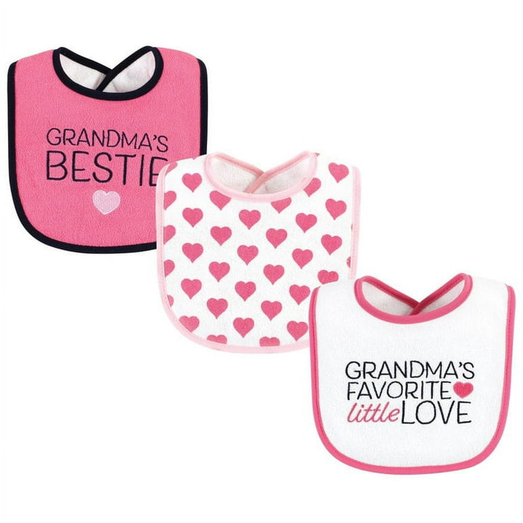 HD 3 Pieces Pink & White Bibs Set BB2016C