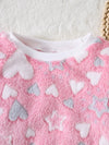 Pink Love Star Plush Cute Girls' Baby Long Sleeve Long Pants Spring and Autumn Outerwear Two-piece Set FD6405I