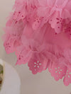 Girls' Cute Crew Neck Sleeveless Polyester-Viscose Special Occasion Dress with Flared Hem and Sequin Detail FD6103H