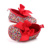 Red Multi Color Soft Sole Baby Girl Booties BTS9099B