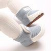 Blue Wool Booties, Ankle High Solid Color Warm Infant Walking Boots, Soft Comfortable Fabric Lined Indoor Outdoor Warm Shoes SH7170B